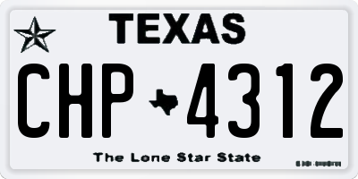 TX license plate CHP4312