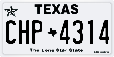 TX license plate CHP4314