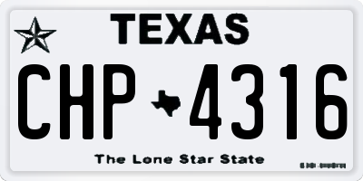 TX license plate CHP4316