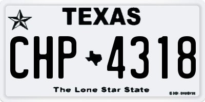 TX license plate CHP4318