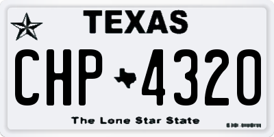 TX license plate CHP4320