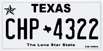 TX license plate CHP4322