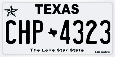 TX license plate CHP4323