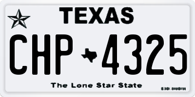 TX license plate CHP4325
