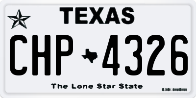 TX license plate CHP4326