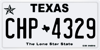 TX license plate CHP4329