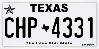 TX license plate CHP4331