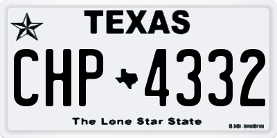 TX license plate CHP4332