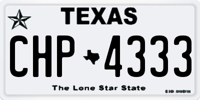 TX license plate CHP4333