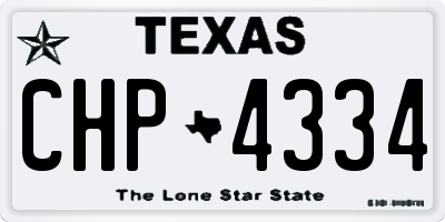 TX license plate CHP4334