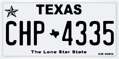 TX license plate CHP4335