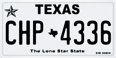 TX license plate CHP4336