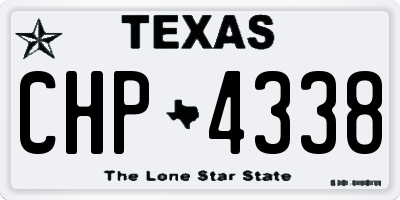 TX license plate CHP4338