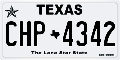 TX license plate CHP4342