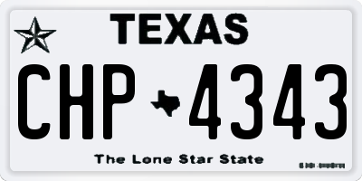 TX license plate CHP4343
