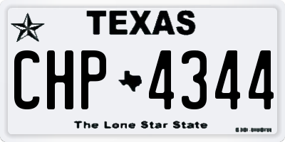 TX license plate CHP4344