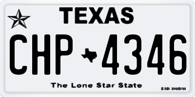 TX license plate CHP4346
