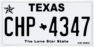 TX license plate CHP4347