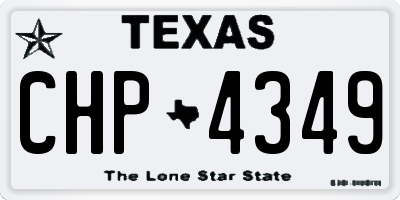 TX license plate CHP4349