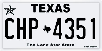 TX license plate CHP4351