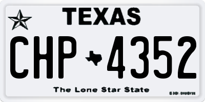 TX license plate CHP4352