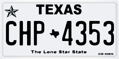 TX license plate CHP4353