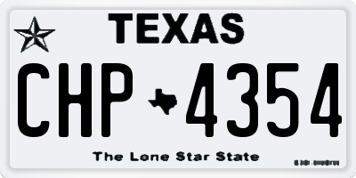TX license plate CHP4354