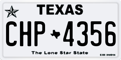 TX license plate CHP4356