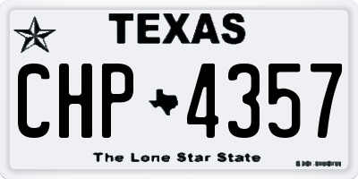 TX license plate CHP4357