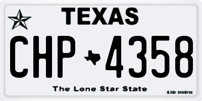 TX license plate CHP4358