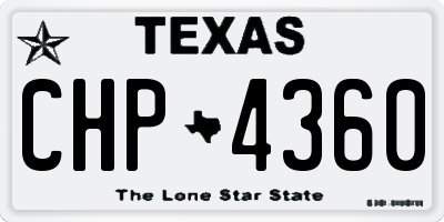 TX license plate CHP4360