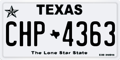 TX license plate CHP4363