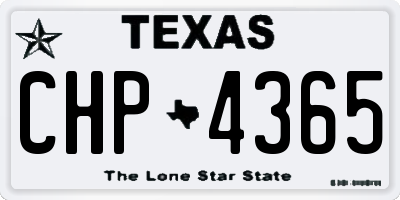 TX license plate CHP4365
