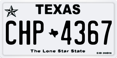 TX license plate CHP4367