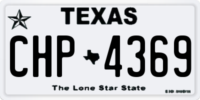 TX license plate CHP4369