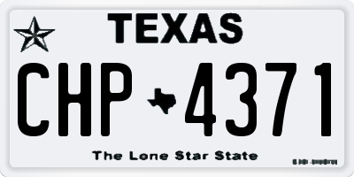 TX license plate CHP4371