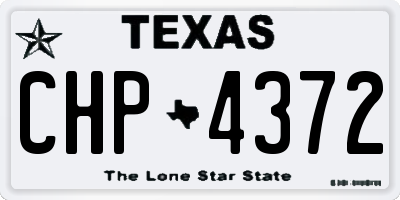 TX license plate CHP4372