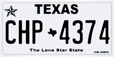 TX license plate CHP4374