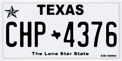 TX license plate CHP4376