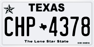 TX license plate CHP4378