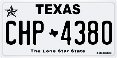 TX license plate CHP4380