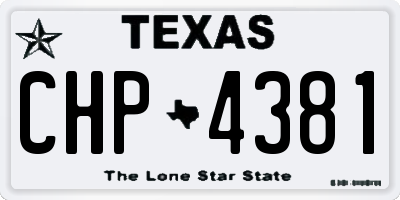 TX license plate CHP4381