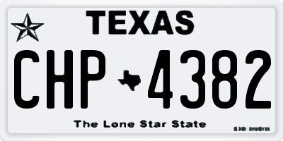 TX license plate CHP4382