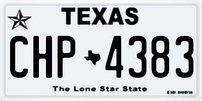 TX license plate CHP4383