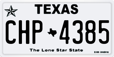 TX license plate CHP4385