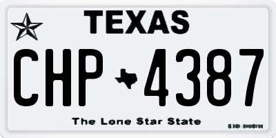 TX license plate CHP4387