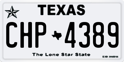 TX license plate CHP4389