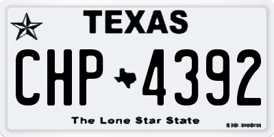 TX license plate CHP4392