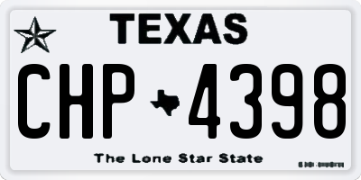 TX license plate CHP4398