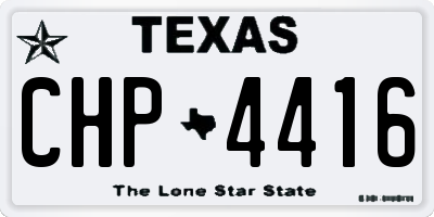 TX license plate CHP4416